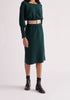 Paisie Balloon Sleeve Knitted Dress in Dark Green
